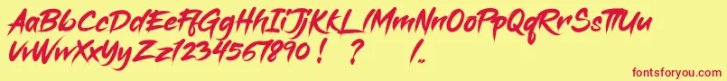 Gisbon DEMO-Schriftart – Rote Schriften auf gelbem Hintergrund