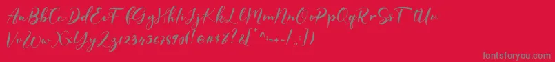GISELLE Font – Gray Fonts on Red Background