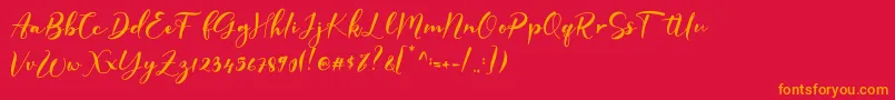 GISELLE Font – Orange Fonts on Red Background
