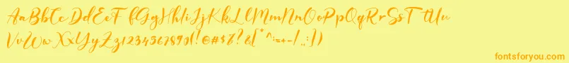 GISELLE Font – Orange Fonts on Yellow Background