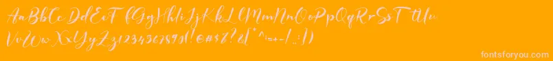 Czcionka GISELLE – różowe czcionki na pomarańczowym tle