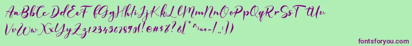 GISELLE Font – Purple Fonts on Green Background