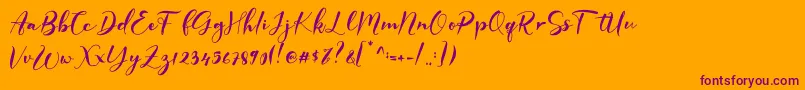 GISELLE Font – Purple Fonts on Orange Background