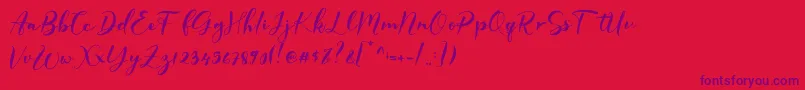 GISELLE Font – Purple Fonts on Red Background