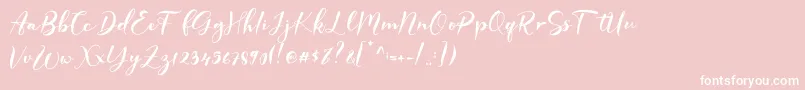 Weitere Informationen zur GISELLE-Schriftart GISELLE-Schriftart – Weiße Schriften auf rosa Hintergrund