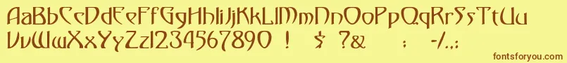 Saiba mais sobre a fonte gismonda Fonte gismonda – fontes marrons em um fundo amarelo