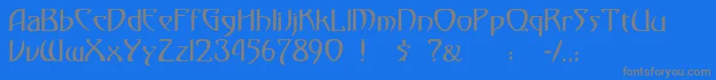 フォントgismonda – 青い背景に灰色の文字