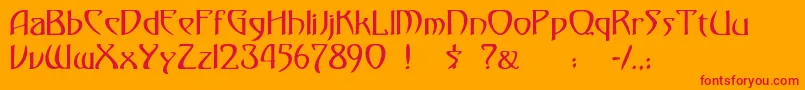 gismonda-Schriftart – Rote Schriften auf orangefarbenem Hintergrund