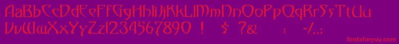 gismonda-Schriftart – Rote Schriften auf violettem Hintergrund