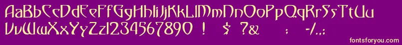 フォントgismonda – 紫の背景に黄色のフォント