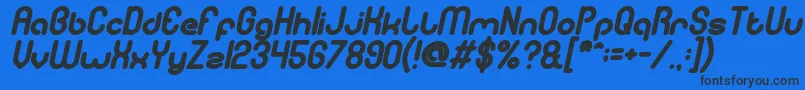 Шрифт gitchgitch Bold Italic – чёрные шрифты на синем фоне