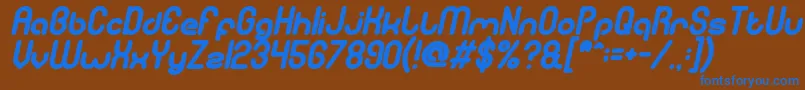 Czcionka gitchgitch Bold Italic – niebieskie czcionki na brązowym tle