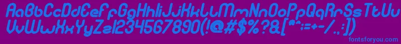 gitchgitch Bold Italic-fontti – siniset fontit violetilla taustalla