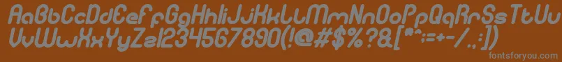 Fonte gitchgitch Bold Italic – fontes cinzas em um fundo marrom