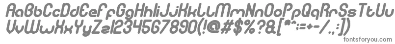 gitchgitch Bold Italic-fontti – harmaat kirjasimet valkoisella taustalla