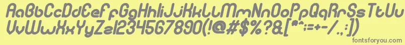 フォントgitchgitch Bold Italic – 黄色の背景に灰色の文字