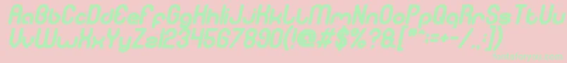 Fonte gitchgitch Bold Italic – fontes verdes em um fundo rosa