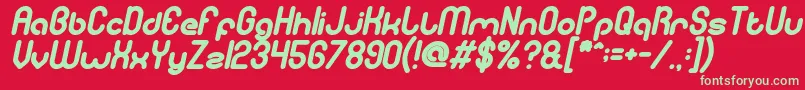 フォントgitchgitch Bold Italic – 赤い背景に緑の文字