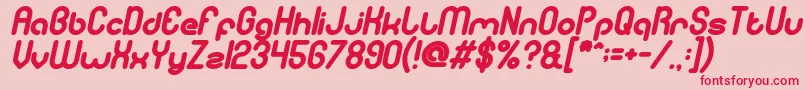 gitchgitch Bold Italic-Schriftart – Rote Schriften auf rosa Hintergrund