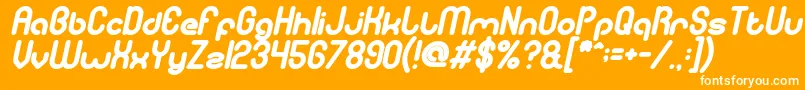 gitchgitch Bold Italic-fontti – valkoiset fontit oranssilla taustalla