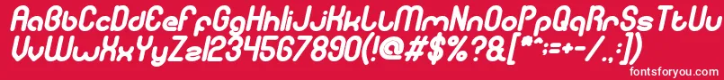 Czcionka gitchgitch Bold Italic – białe czcionki na czerwonym tle