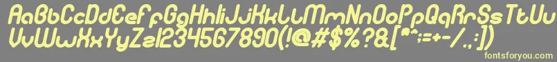フォントgitchgitch Bold Italic – 黄色のフォント、灰色の背景