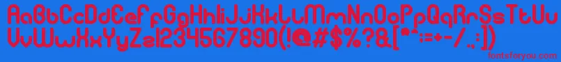 フォントgitchgitch Bold – 赤い文字の青い背景