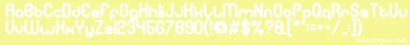 gitchgitch Bold-Schriftart – Weiße Schriften auf gelbem Hintergrund