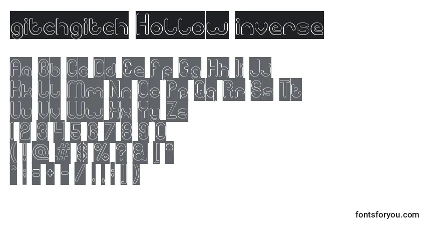 Gitchgitch Hollow inverse Font – alphabet, numbers, special characters