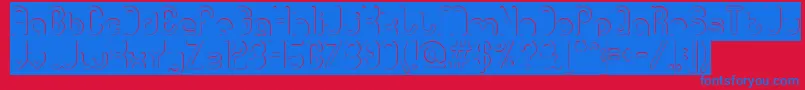 gitchgitch Hollow inverse Font – Blue Fonts on Red Background