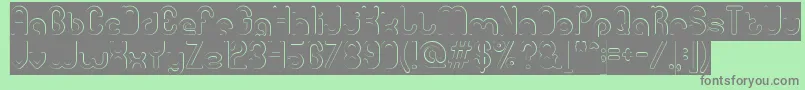 gitchgitch Hollow inverse-Schriftart – Graue Schriften auf grünem Hintergrund