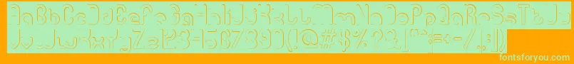 gitchgitch Hollow inverse Font – Green Fonts on Orange Background