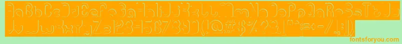 gitchgitch Hollow inverse Font – Orange Fonts on Green Background