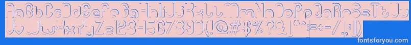 gitchgitch Hollow inverse-Schriftart – Rosa Schriften auf blauem Hintergrund