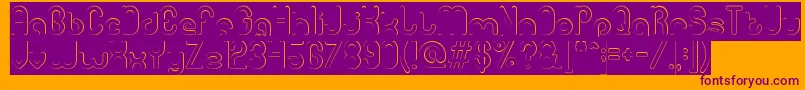 gitchgitch Hollow inverse-Schriftart – Violette Schriften auf orangefarbenem Hintergrund