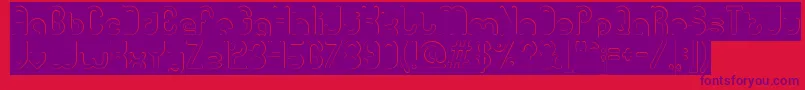 gitchgitch Hollow inverse Font – Purple Fonts on Red Background