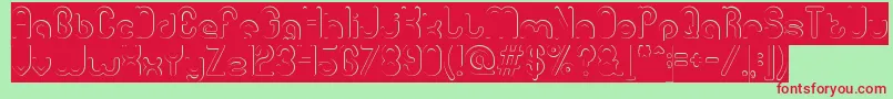 gitchgitch Hollow inverse Font – Red Fonts on Green Background