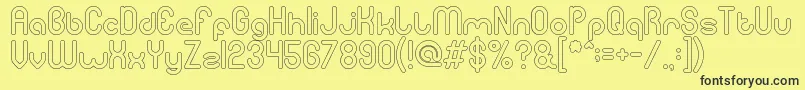 gitchgitch Hollow Font – Black Fonts on Yellow Background