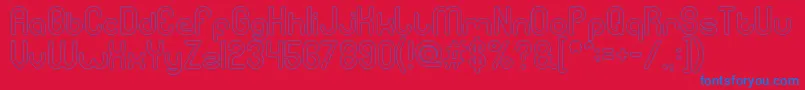 gitchgitch Hollow Font – Blue Fonts on Red Background