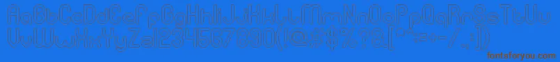 gitchgitch Hollow Font – Brown Fonts on Blue Background