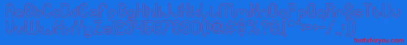 gitchgitch Hollow-Schriftart – Rote Schriften auf blauem Hintergrund