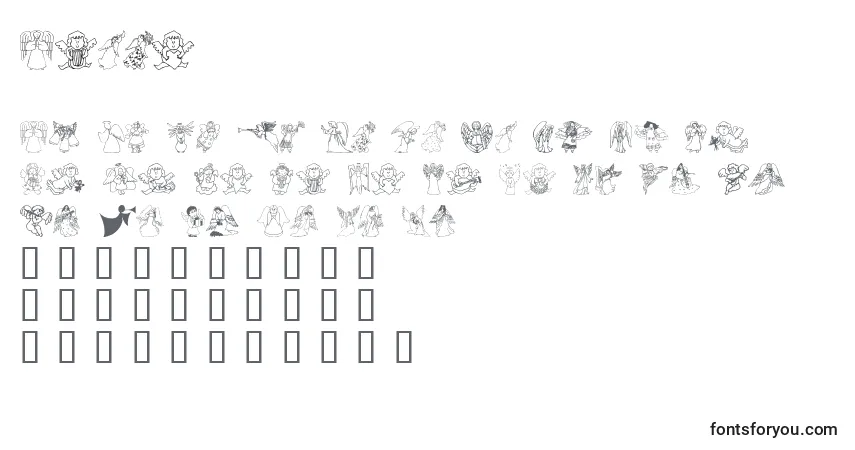 Шрифт Angeo – алфавит, цифры, специальные символы