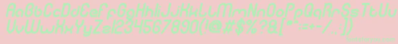 Fonte gitchgitch italic – fontes verdes em um fundo rosa