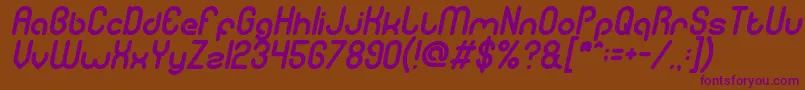 gitchgitch italic Font – Purple Fonts on Brown Background