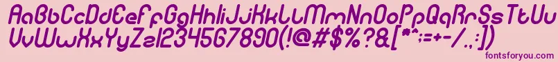 gitchgitch italic-Schriftart – Violette Schriften auf rosa Hintergrund