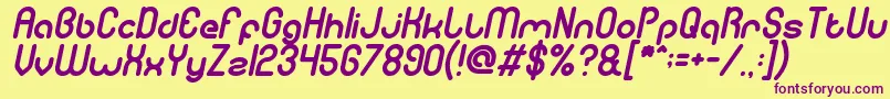 gitchgitch italic Font – Purple Fonts on Yellow Background