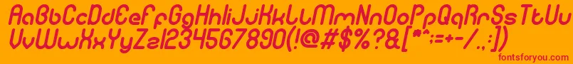 gitchgitch italic Font – Red Fonts on Orange Background