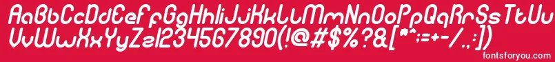 gitchgitch italic-fontti – valkoiset fontit punaisella taustalla