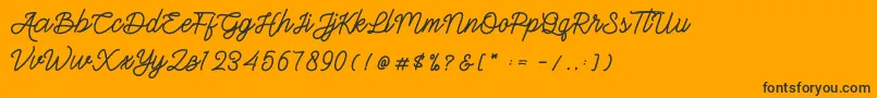 Gittelsy-Schriftart – Schwarze Schriften auf orangefarbenem Hintergrund