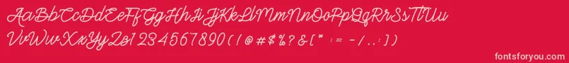 Gittelsy Font – Pink Fonts on Red Background